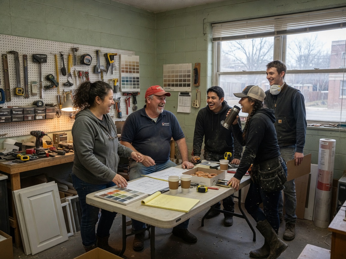 The Reliable Remodeling team at work in Lawrence